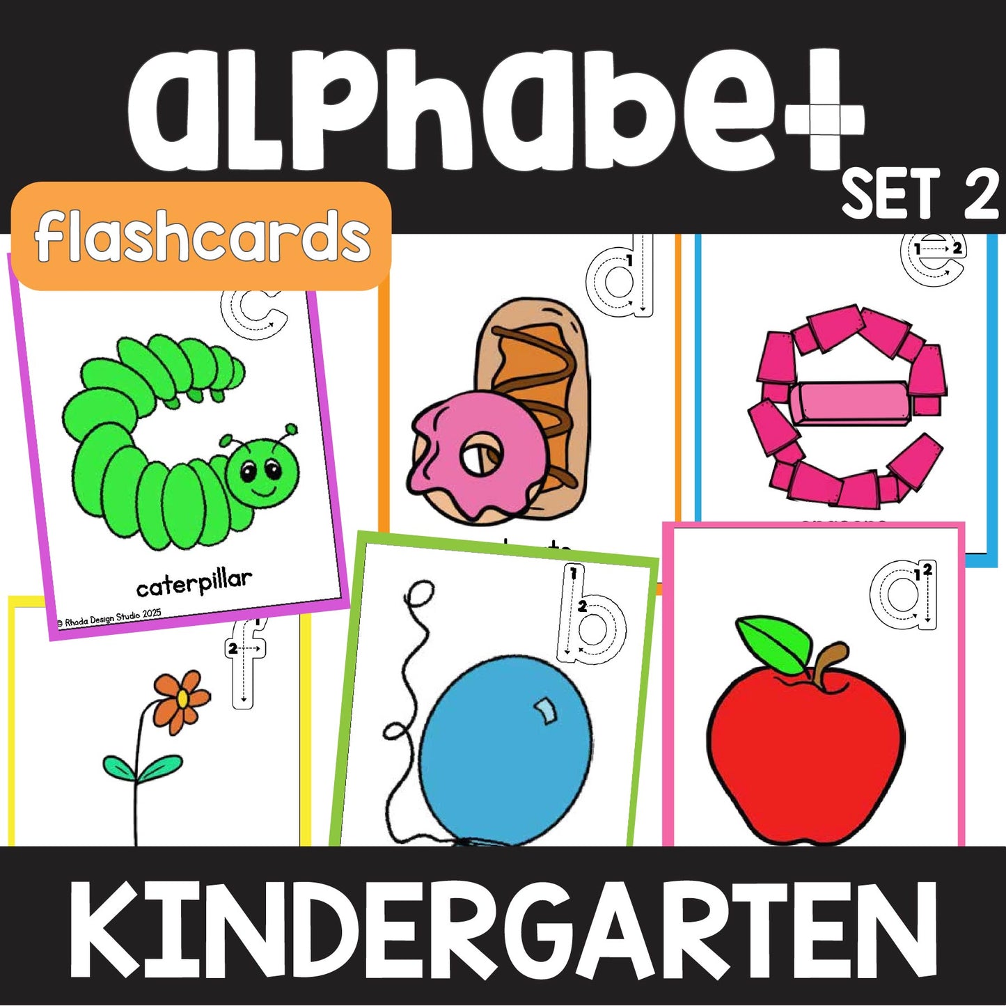 Mnemonic Lowercase Tracing Alphabet Flash Cards