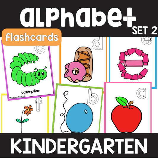 Mnemonic Lowercase Tracing Alphabet Flash Cards