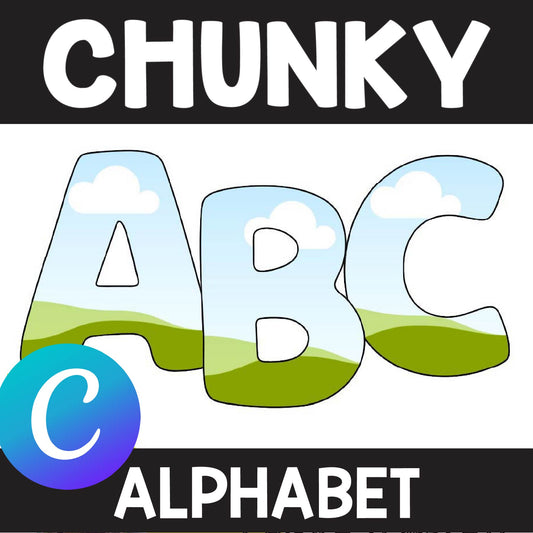 CHUNKY Alphabet Frames in Canva