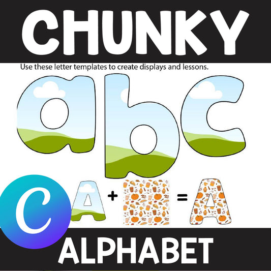 CHUNKY Alphabet Frames in Canva