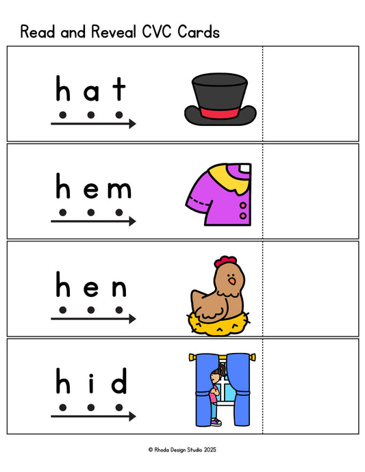 CVC Words Read and Reveal