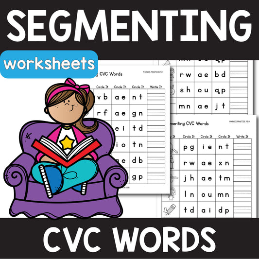 Segmenting CVC Word Worksheets