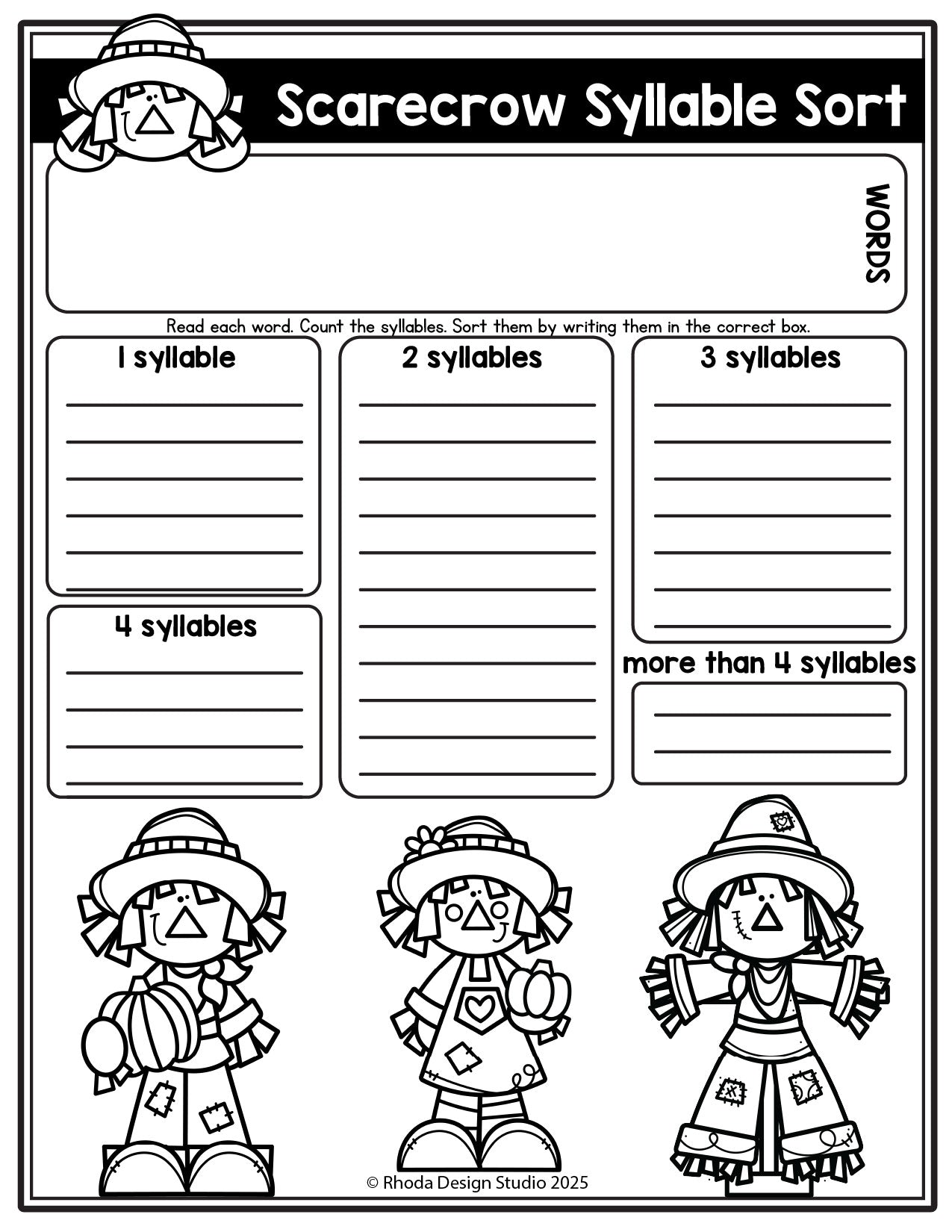 Autumn Editable Spelling Lists