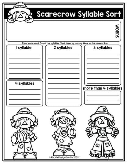 Autumn Editable Spelling Lists