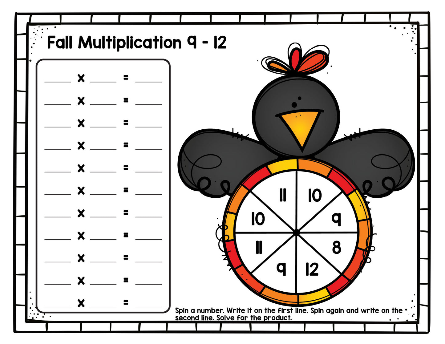 Spin and Solve Fall Multiplication Mats