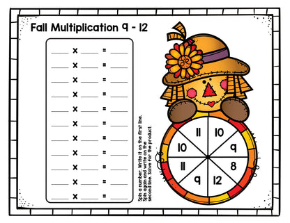 Spin and Solve Fall Multiplication Mats