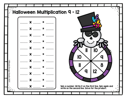 Spin and Solve Halloween Multiplication Mats
