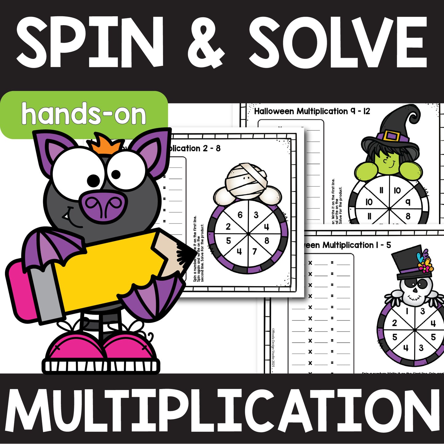 Spin and Solve Halloween Multiplication Mats