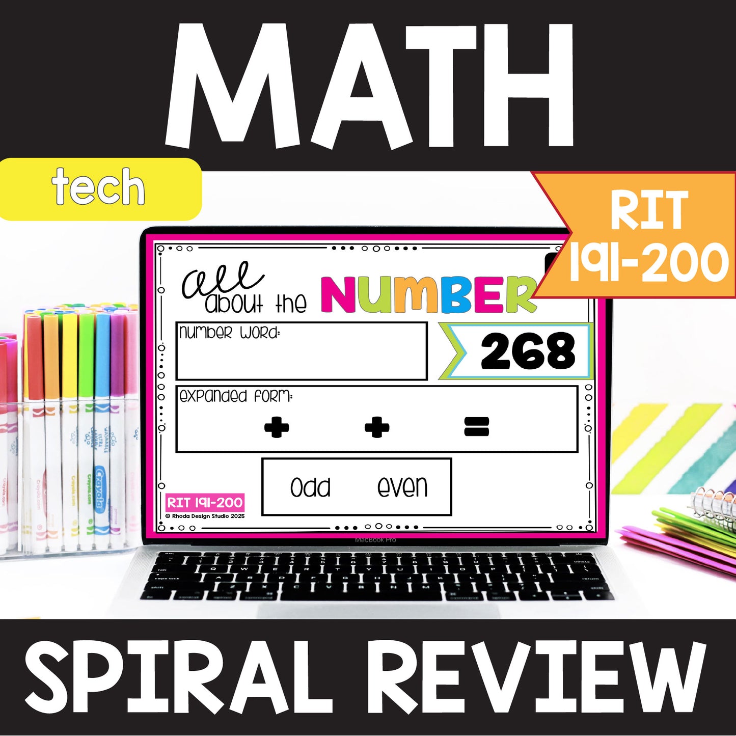 Math Spiral Review | Center Activities | RIT 191-200 | Digital