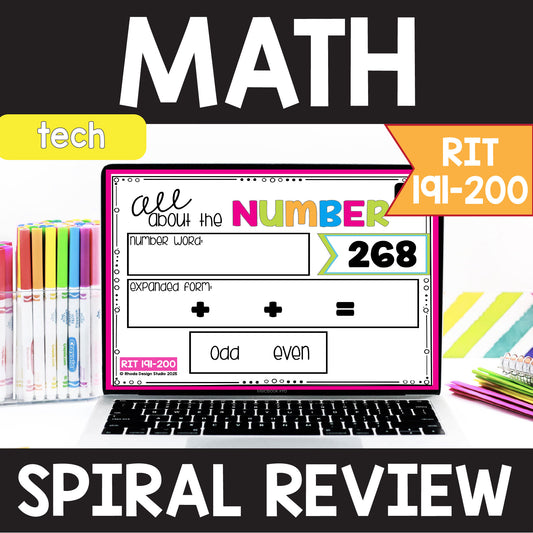 Math Spiral Review | Center Activities | RIT 191-200 | Digital