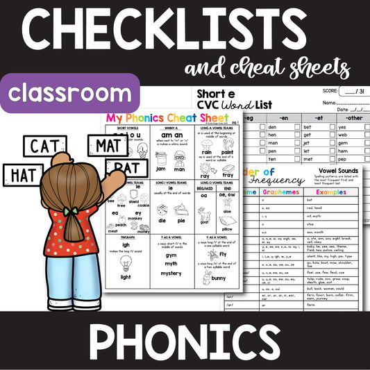 Phonics Checklists for Teachers