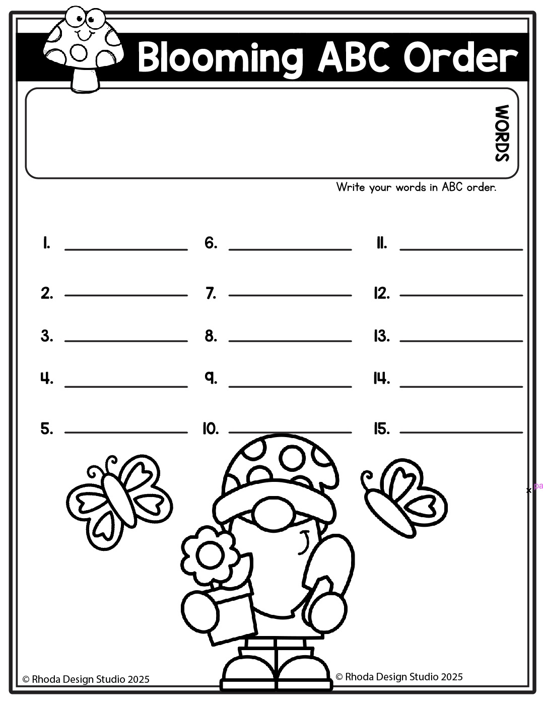 Spring Editable Spelling Lists - Image 3