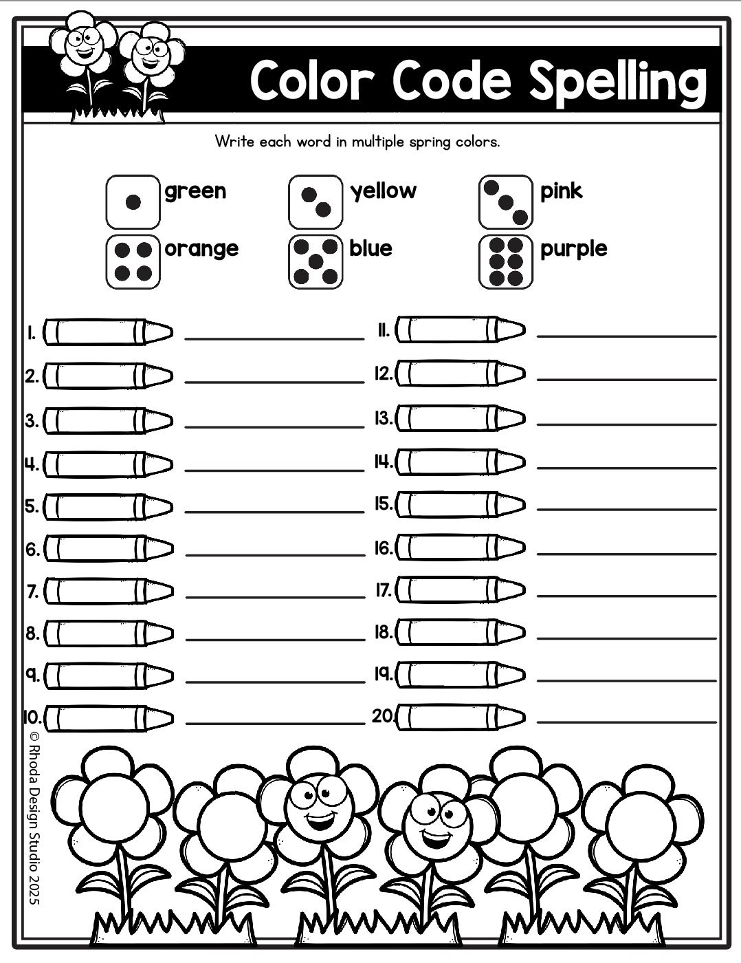 Spring Editable Spelling Lists - Image 2