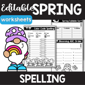 Spring Editable Spelling Lists